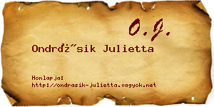 Ondrásik Julietta névjegykártya
